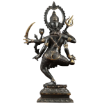 Indonesian Bronze Dancing Mahakali Statue | 16.5" Black Edition | Rare Sacred Art | Four-Armed Dynamic Beauty | Jaipurio